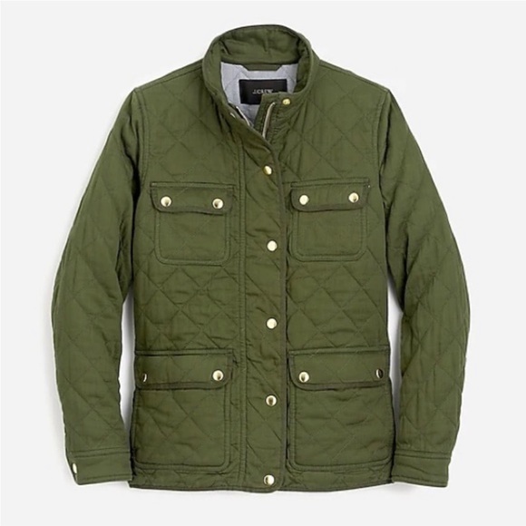 J. Crew Jackets & Blazers - J CREW Quilted Field Jacket. Mid Weight. Olive. Size XS
